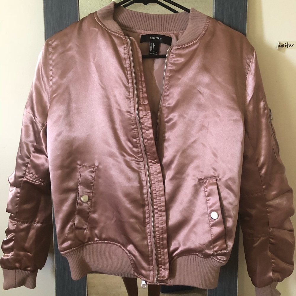 Rose Gold F21 Bomber jacket